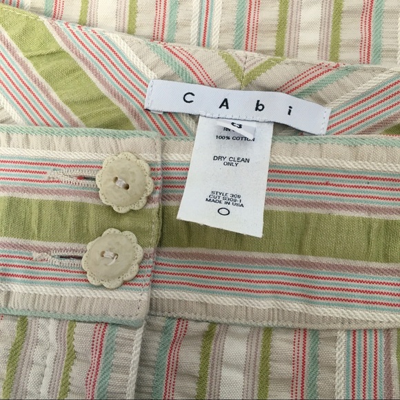 Cabi 308 Seersucker Striped Pencil Skirt - Picture 4 of 5